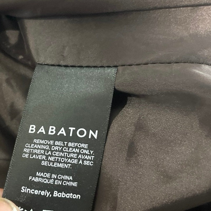 Babaton Classic Trench Coat by Aritzia Open Front Tie Waist Belt SZ M Elegant