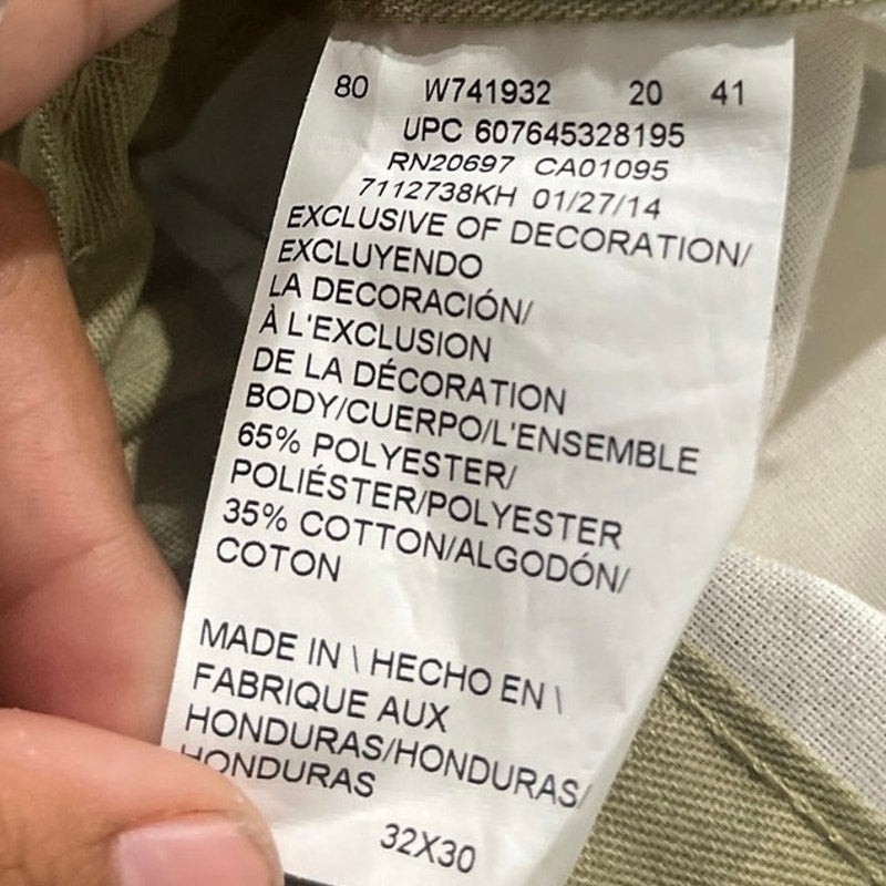 Genuine Dickies Khaki Pleated Chino Straight Leg Pants SZ 32X30 Workwear Casual