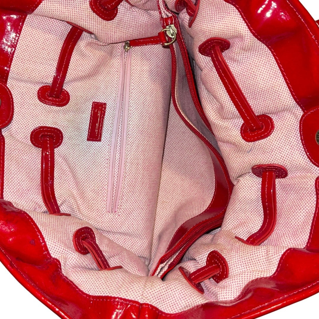 Dooney & Bourke Vintage Red Patent Leather Hayden Shoulder Handbag Purse