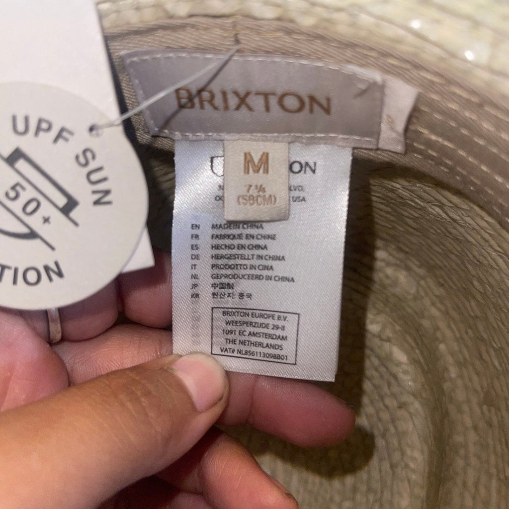 Brixton Jo Straw Rancher Hat Natural Tan Tripilla Straw Adjustable Medium NWT