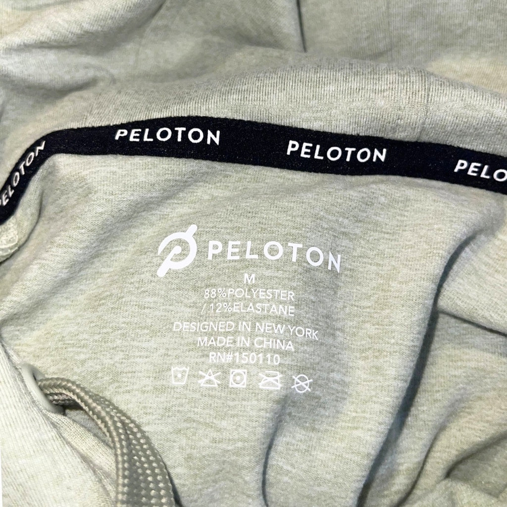Peloton Sage Green Soft Dream-blend Hoodie & Jade Green Capri Medium Workout Set
