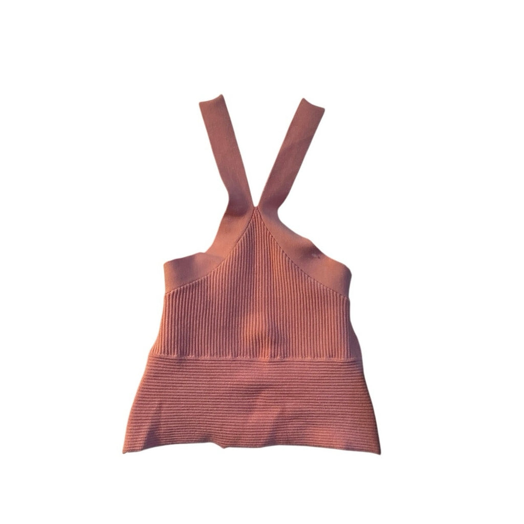 Abercrombie & Fitch Criss Cross Halter Ribbed Knit Crop Tank Top SZ S Y2K 90s