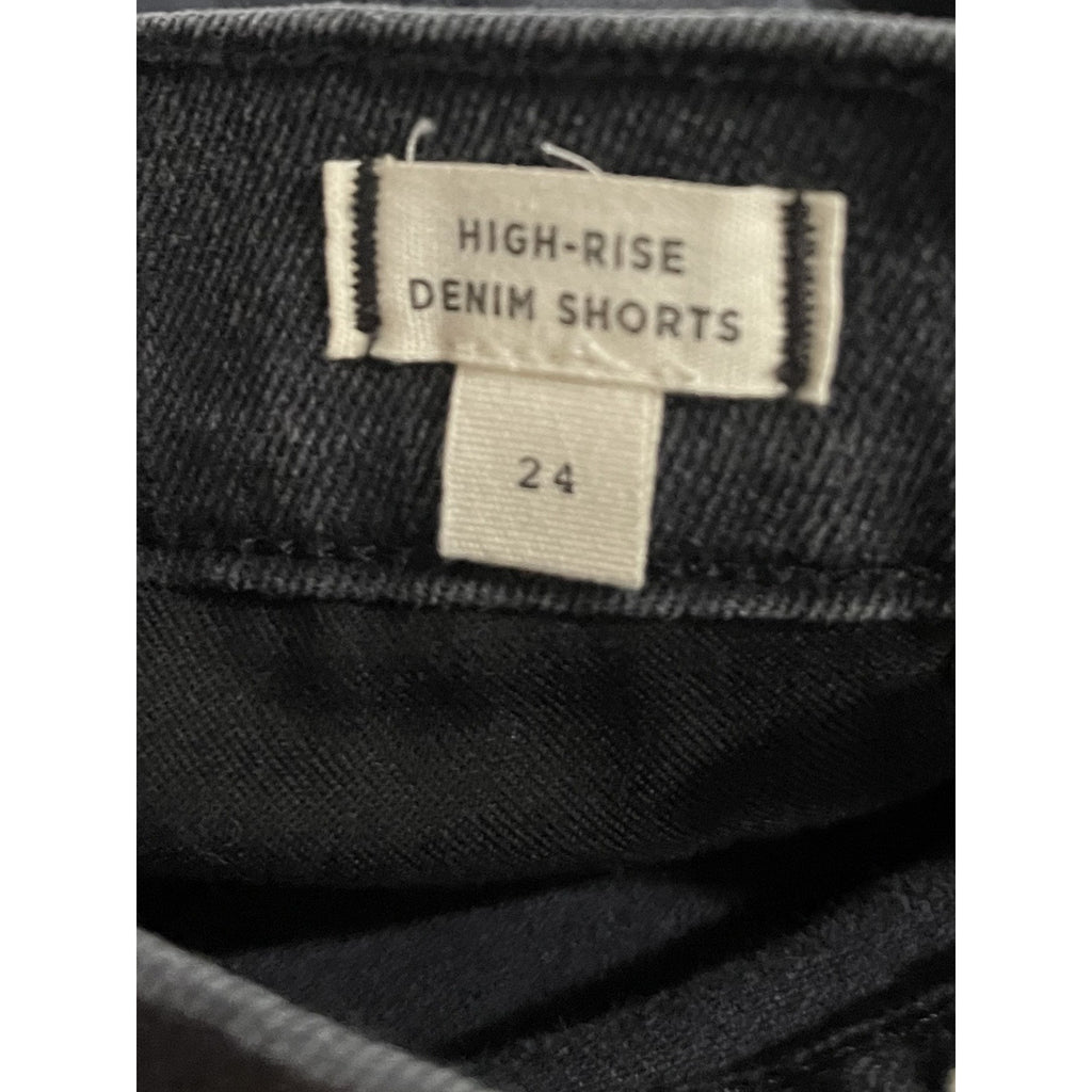 Madewell High Rise Denim Button Front Shorts Raw Hem Size 24 Y2K Streetwear
