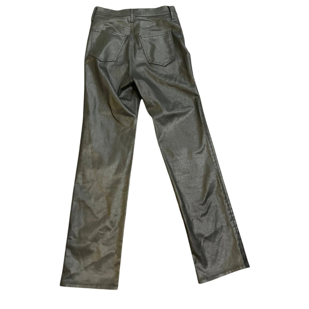 Express 90s Slim Super High Rise Faux Leather Straight Leg Pants SZ 6R Classic