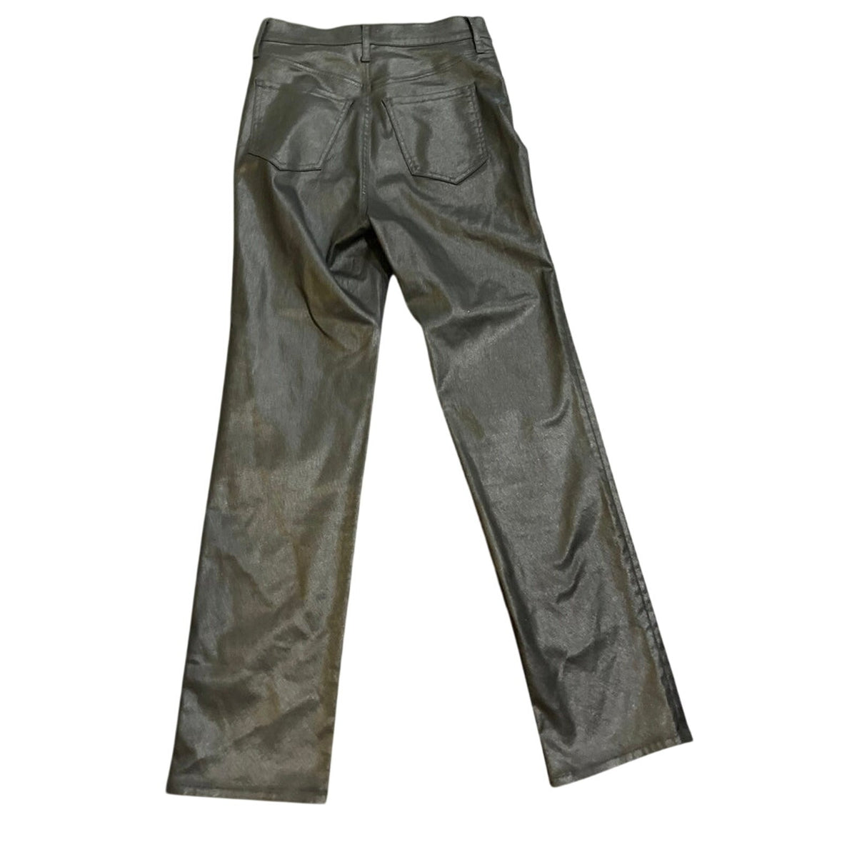 Express 90s Slim Super High Rise Faux Leather Straight Leg Pants SZ 6R Classic
