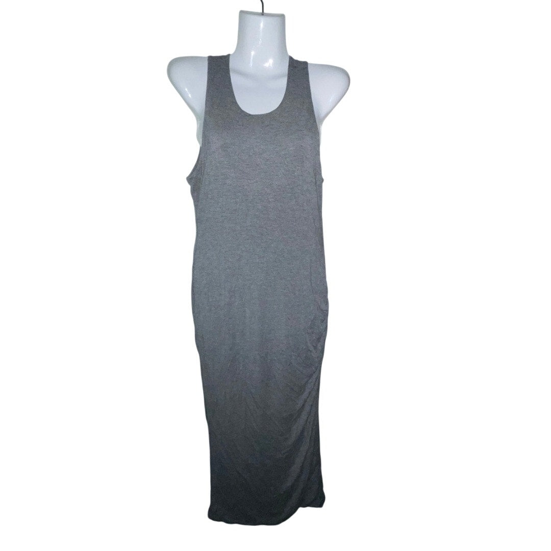 Banana Republic Sleeveless Ruched Maxi Dress Size Small Slit Jersey Casual