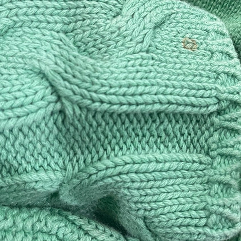 Eddie Bauer Cable Knit Green Pullover Sweater Size Medium 90s Vintage Casual