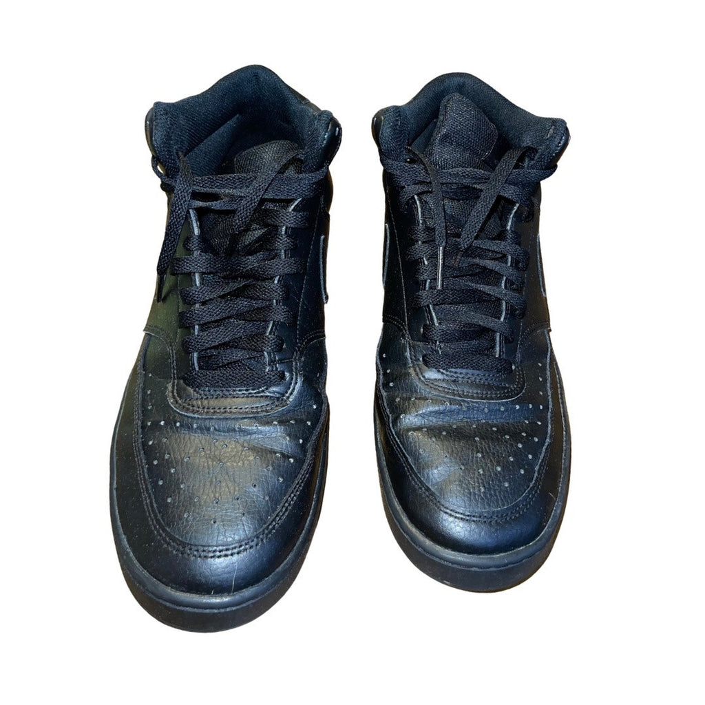 Nike Court Vision Mid Basketball Sneakers Tripple Black Size 10.5 Athletic NBA
