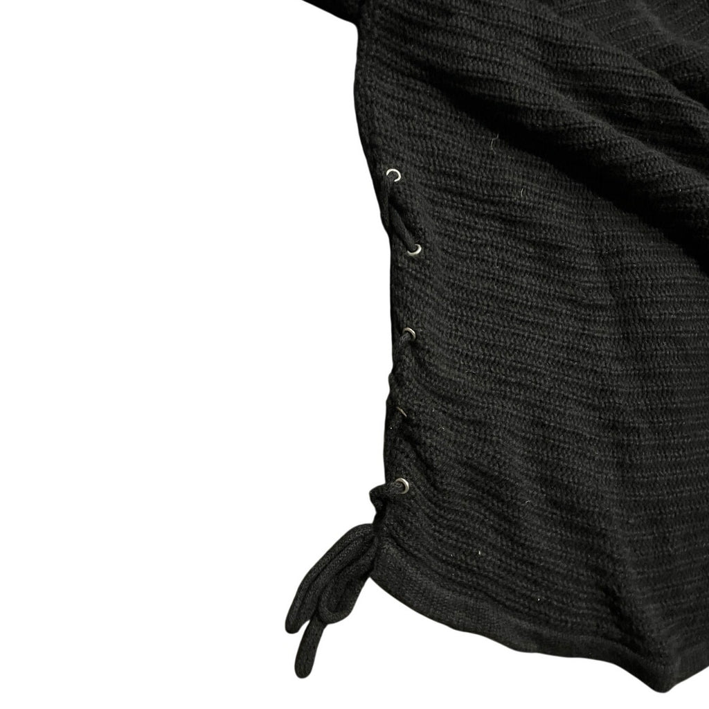 Cynthia Rowley Black Loose Chunky Knit Sweater Tunic Dress Minimalist
