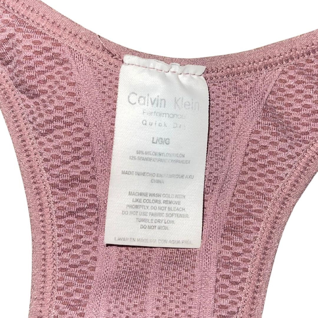 Bundle Calvin Klein 2 Sports Bras Pink and Black Quick Dry Athletic Size Large