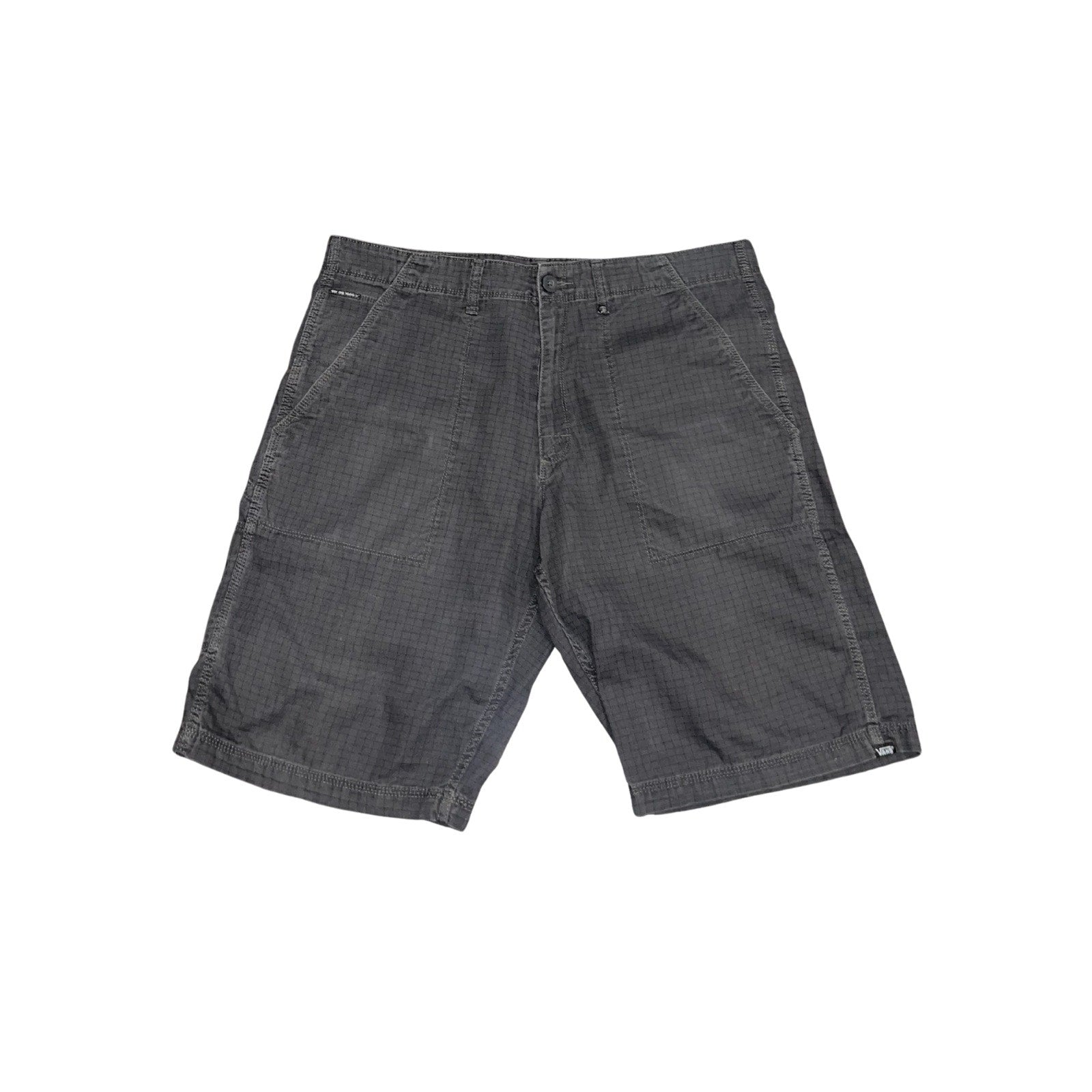 Vans Gray Plaid Shorts Size 36 Streetwear Skater Utility Y2K Everyday Casual