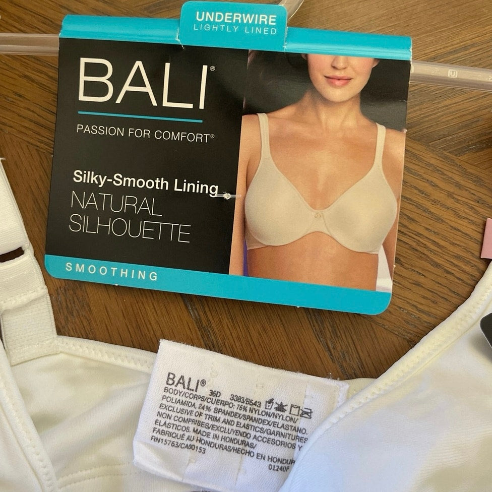 BALI Silky Smooth Lining Underwire Bra Set of Two SZ 36D NWT Intimates Lingerie