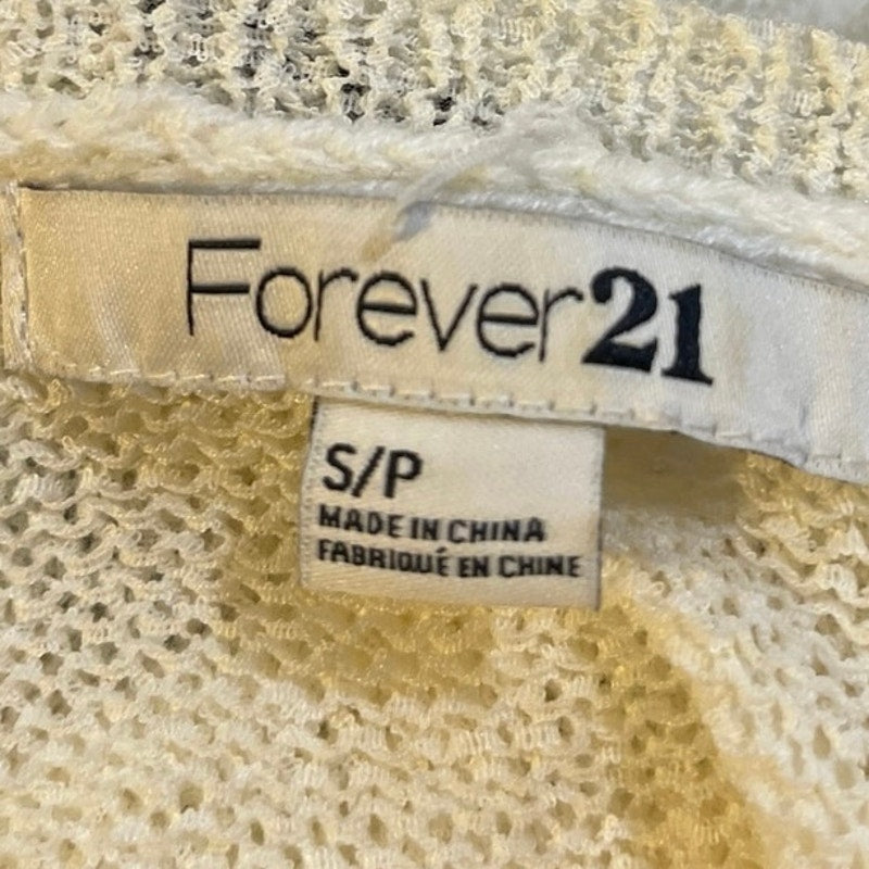 Forever 21 Striped Open Knit Sleeveless Sweater Vest SZ S Lightweight Academia