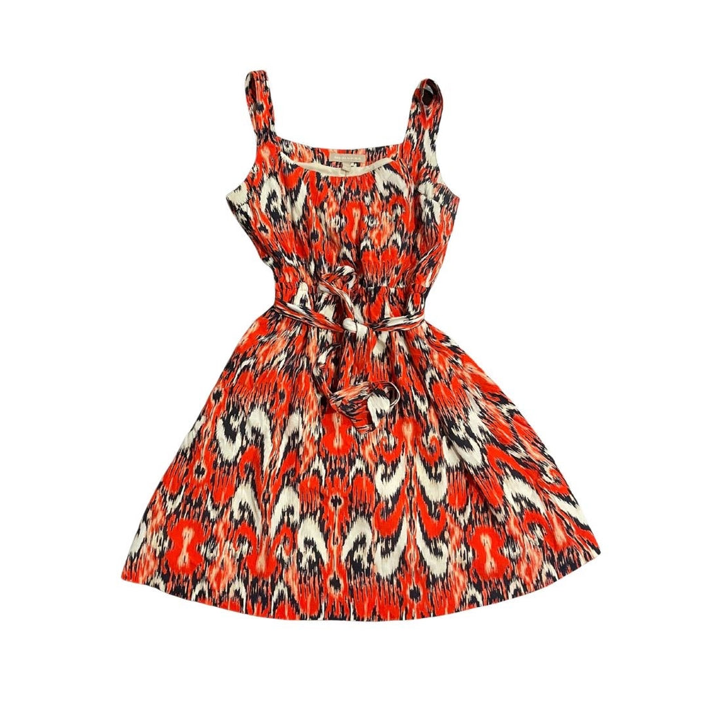 Banana Republic Abstract Belted Sleeveless Mini Lined Dress 4P Artsy Boho Chic
