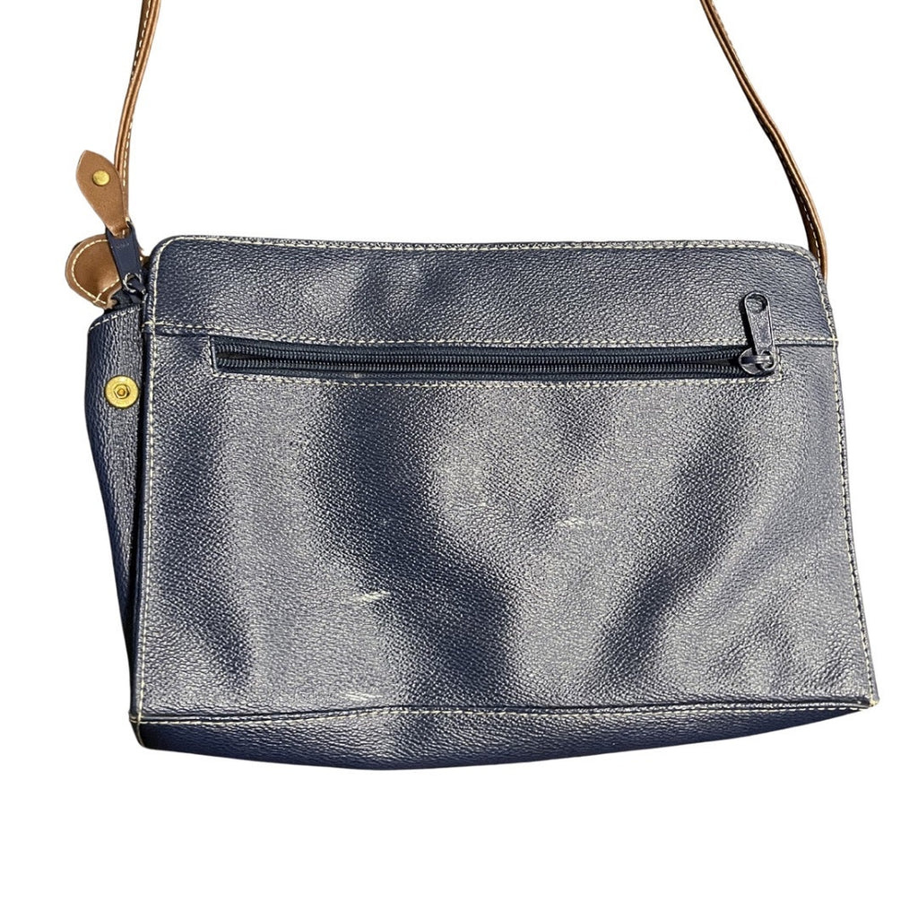 Esprit Crossbody Bag Purse Blue Tan Vintage 90s Y2K Minimalist Quiet Luxury