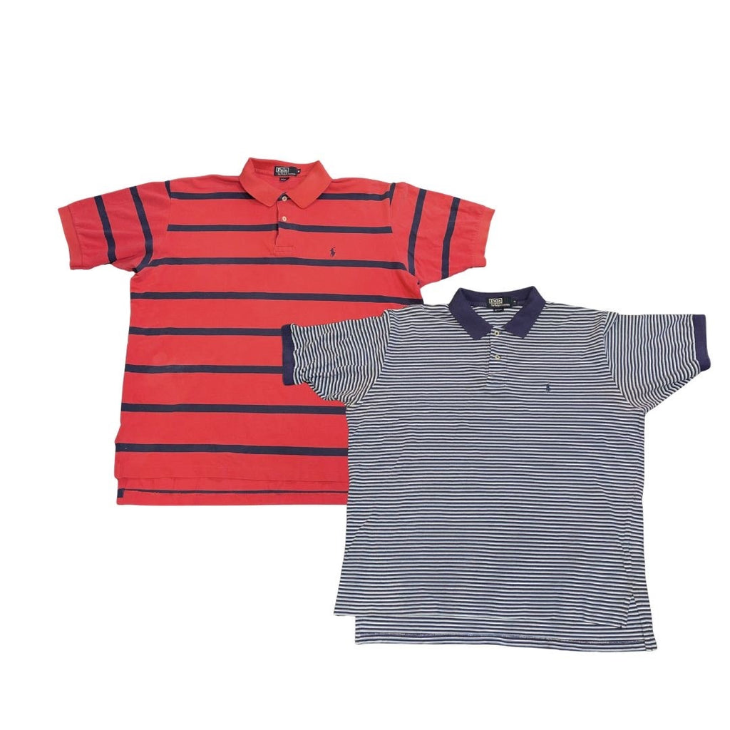 Polo Ralph Lauren Crest Bundle 2 Classic Fit Polo Shirt Striped XL Preppy Casual