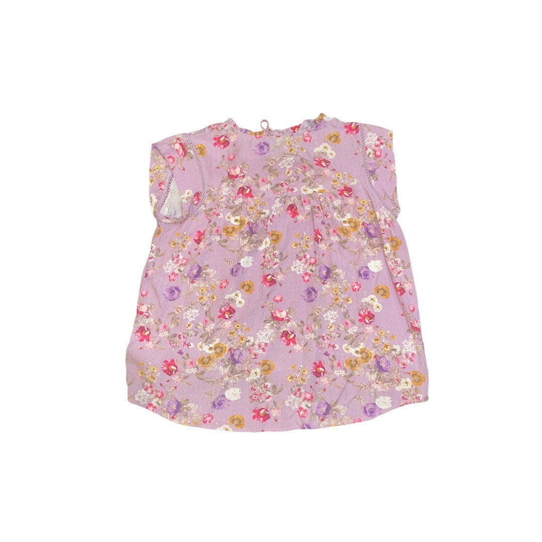 Buffalo David Bitton Purple Floral Cottagecore Blouse Size Medium Boho Indie