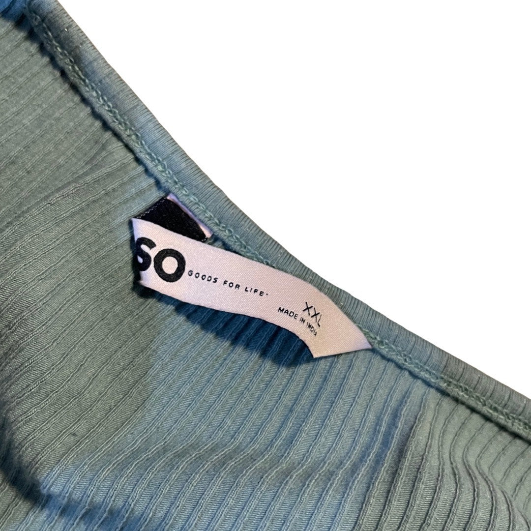 SO Goods For Life Bundle 2 Tops Ribbed Short Sleeve Scallop Trim Size XXL Y2K