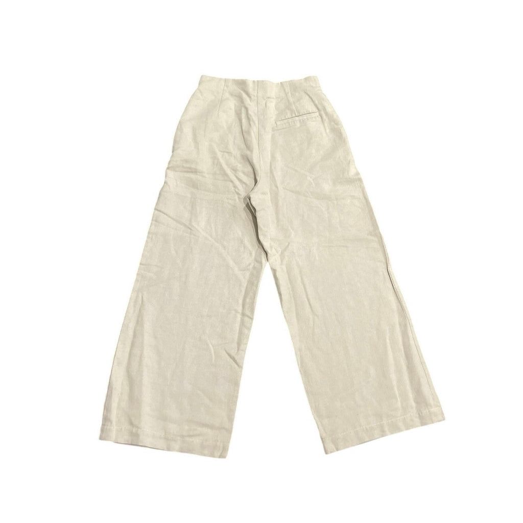 Zara High Waisted Wide Leg Pants SZ M Linen Blend Trousers Casual Everyday