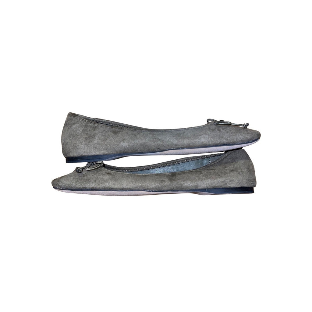 Express Suede Gray Square Toe Ballet Flats Slip On Bow Detail Size Size 8.5 NWOT