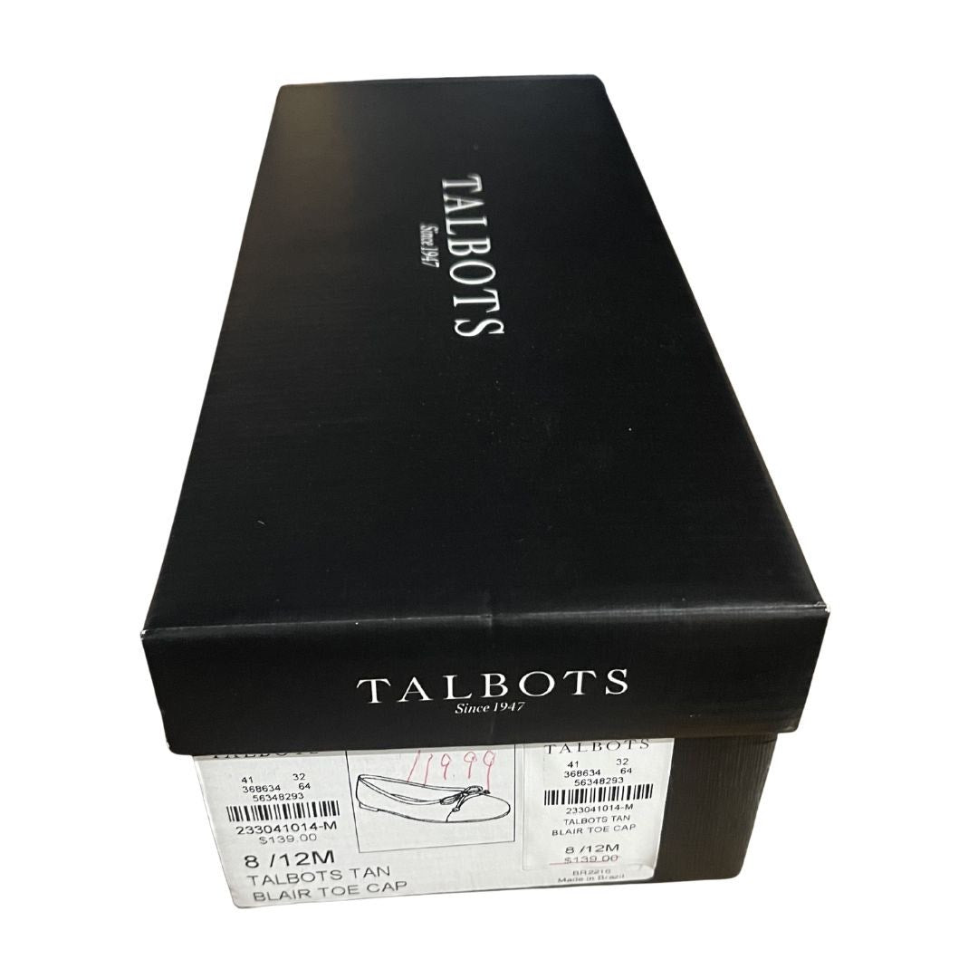Talbots Blair Leopard Cap Toe Ballet Flats Shoes 100% Calf Hair 8.5 NWB