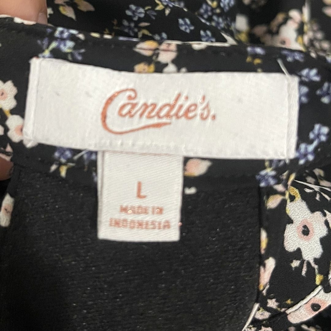 Vintage Candie's Cold Shoulder Floral Dress Size Large Y2K Brunch Garden Chic