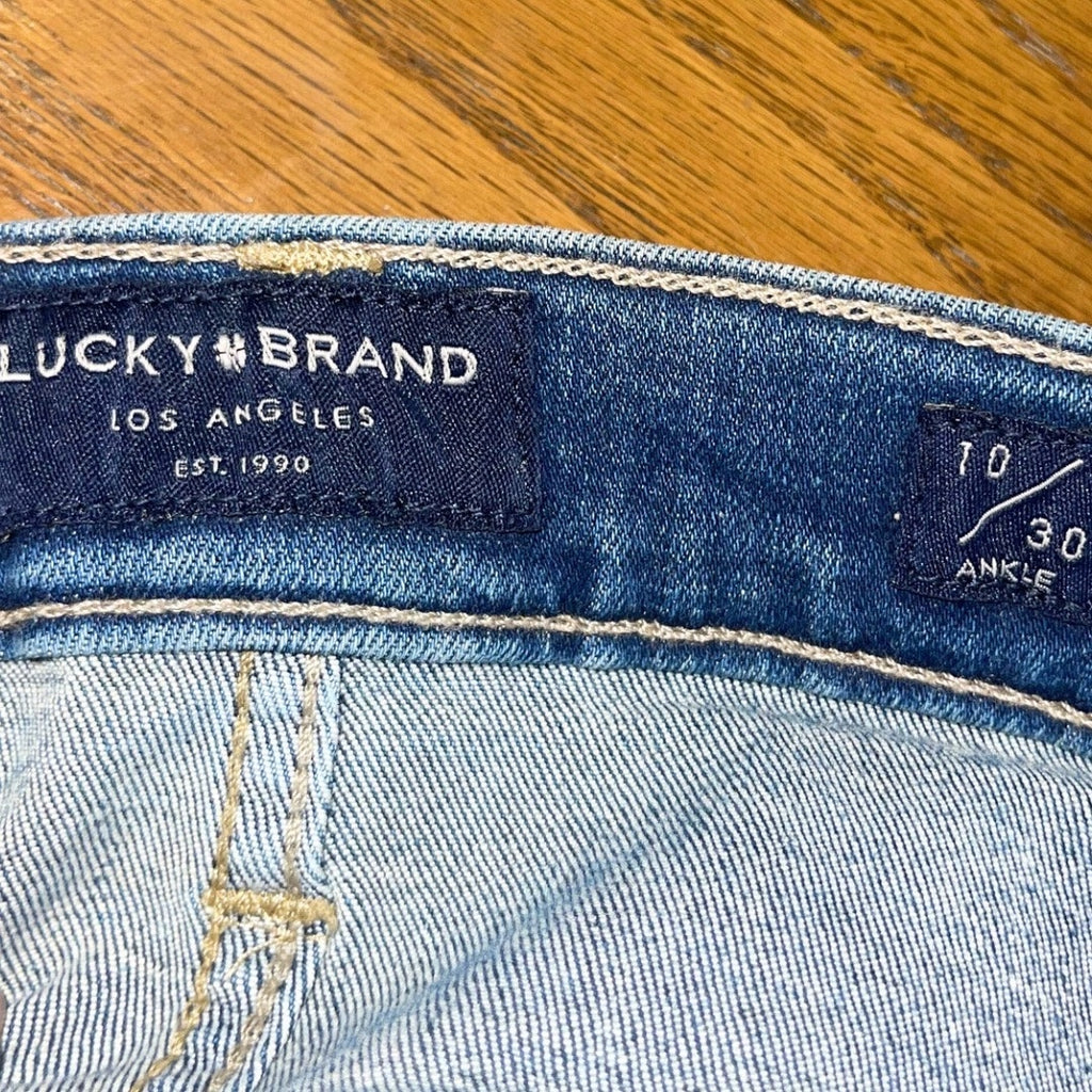 Lucky Brand Ava Mid Rise Skinny Ankle Jeans Denim Size 10 Medium Wash Streetwear