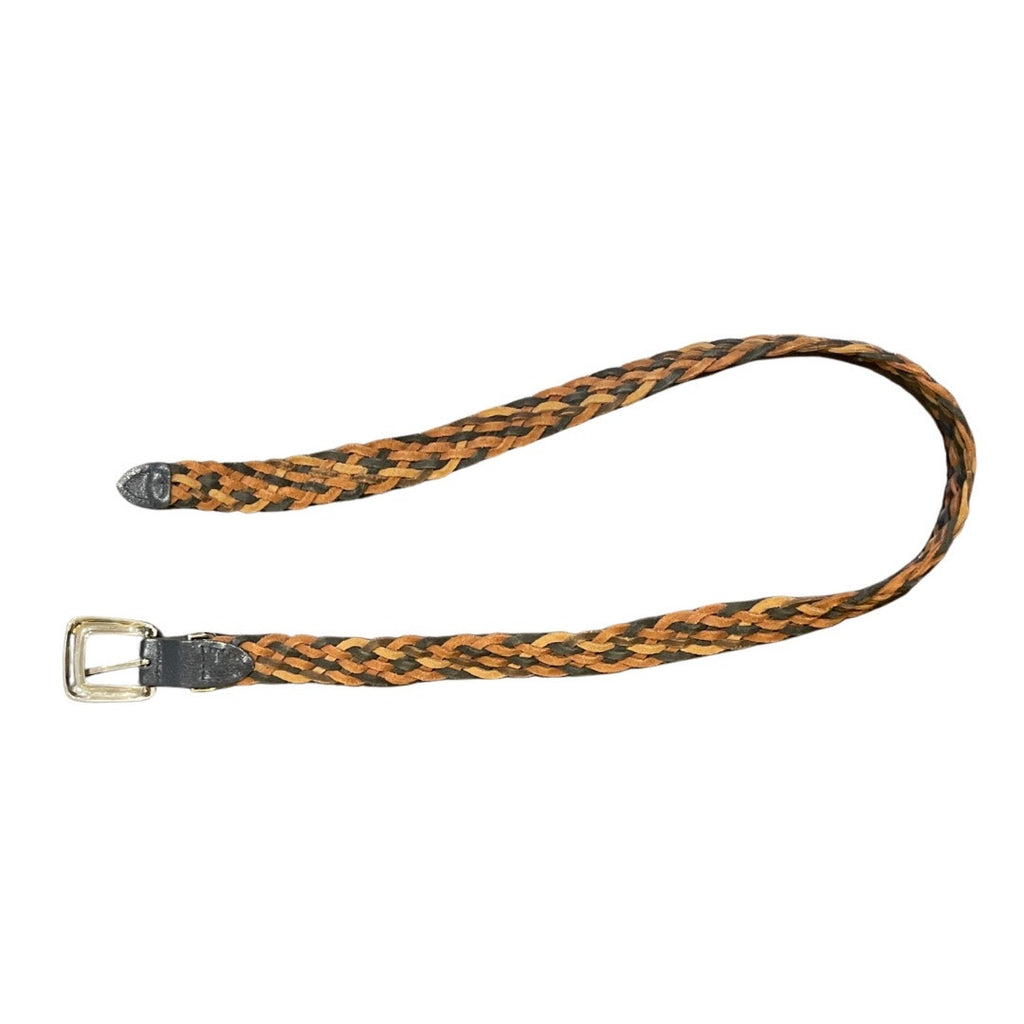 Woven Genuine Leather Two Tone Belt Size Small/Medium Made in Guatemala