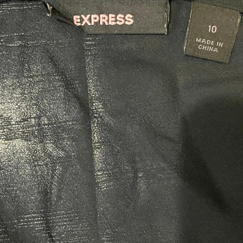 Express Vintage Women's Black Sleeveless Lace V-neck Blouse Top Size 10 Y2K 90s