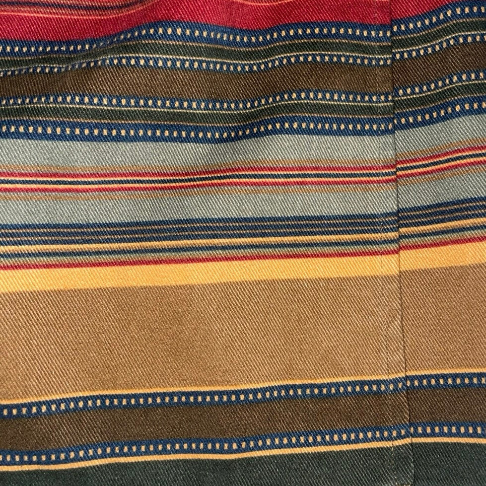 Jones New York Striped Cotton Southwestern Style Wrap Skirt Boho Size 8