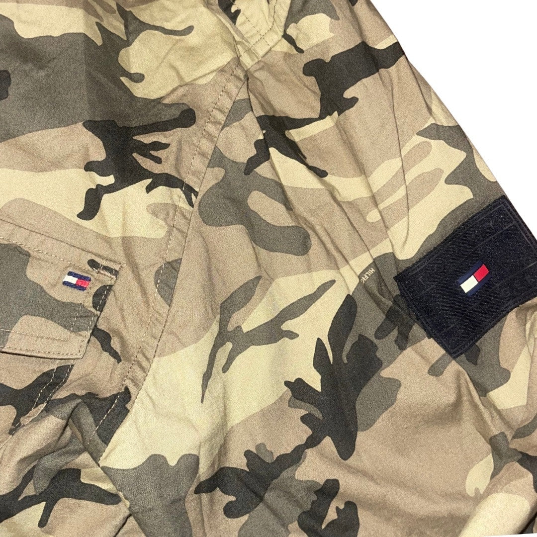 Tommy Hilfiger Camouflage Print Shirt Jacket Size Large Utility Military Camo