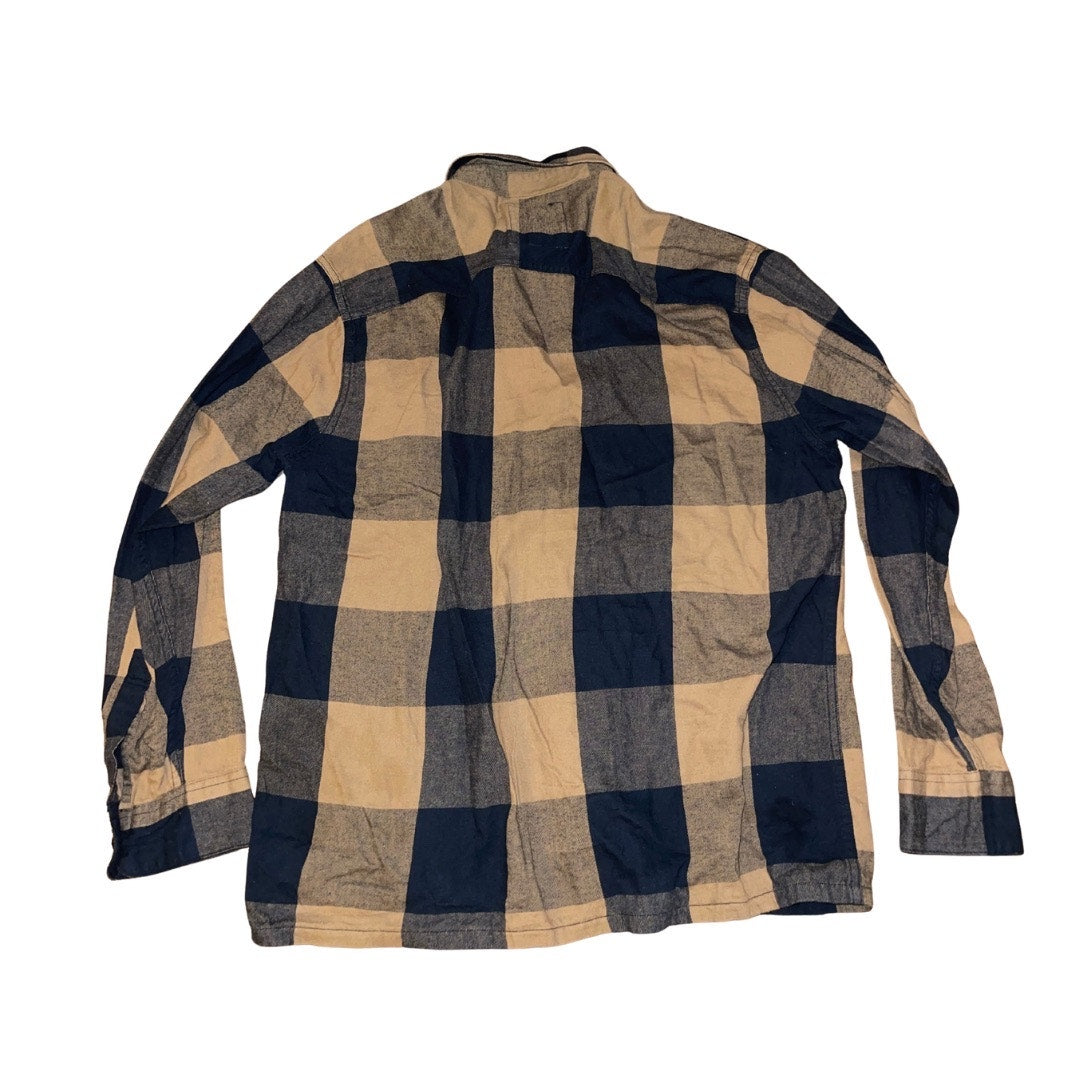 Hollister Relaxed Fit Flannel Plaid Long Sleeve Size Large Lumber Cowboy Y2K