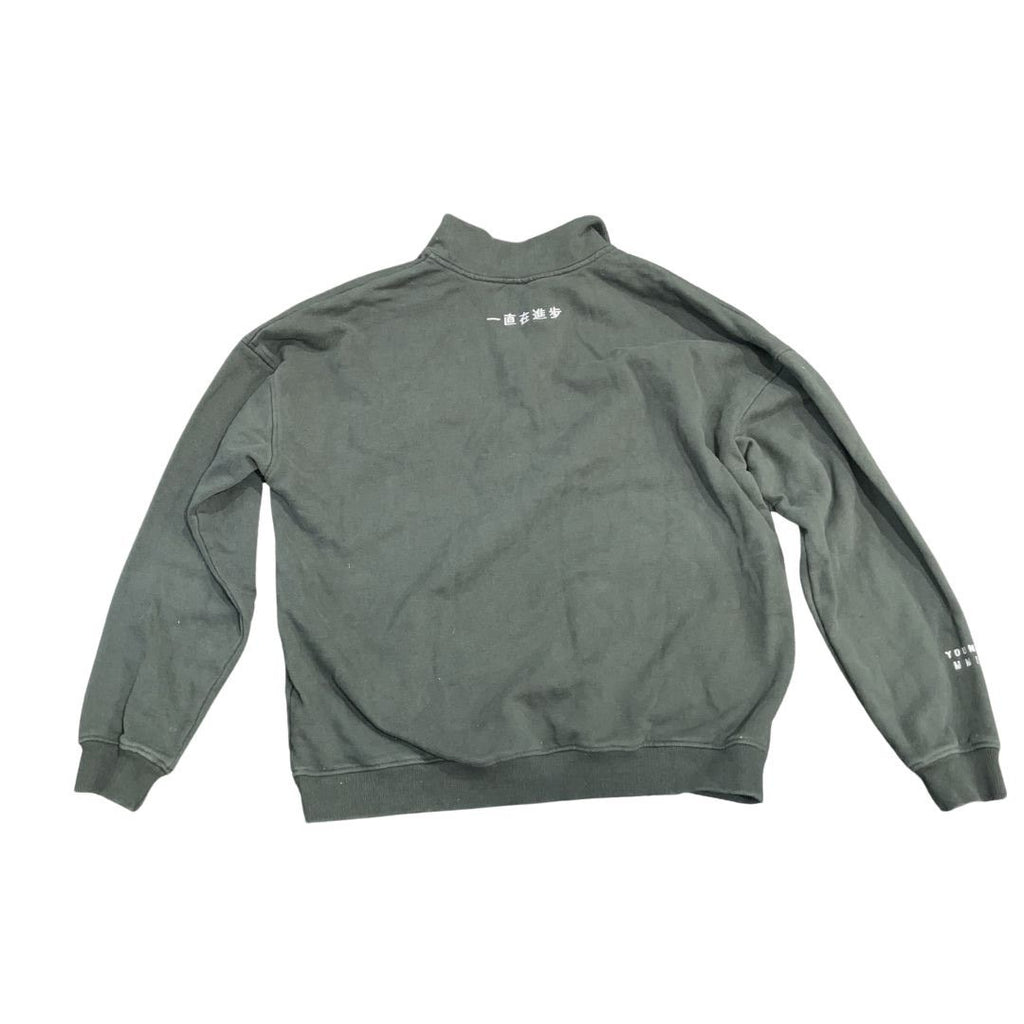 YoungLA Mens Quarter zip pullover sweatshirt SZ Medium Comfy Collection Athletic