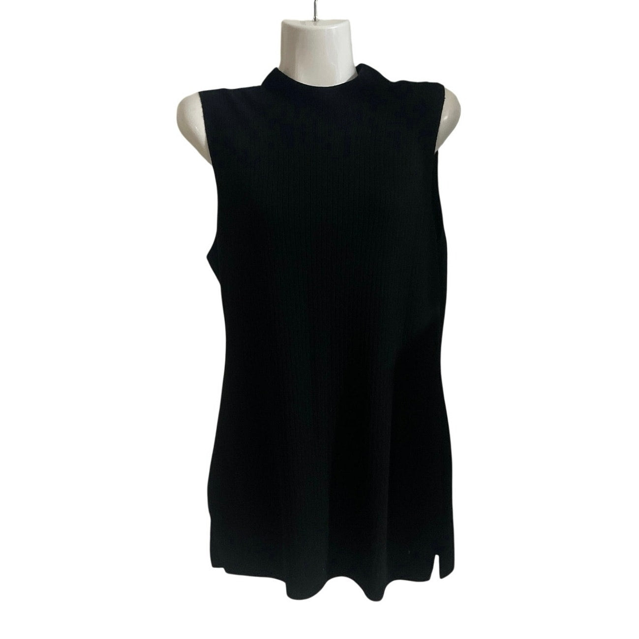 Calvin Klein Wool Blend Sleeveless Mocked Neck Knit Tunic Top SZ S Casual Chic