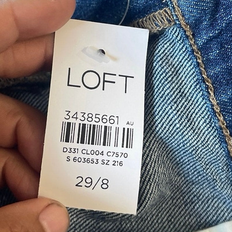 Loft the Cut off Denim Jean High Rise Short 29 Regular Fit NWT Casual Streetwear