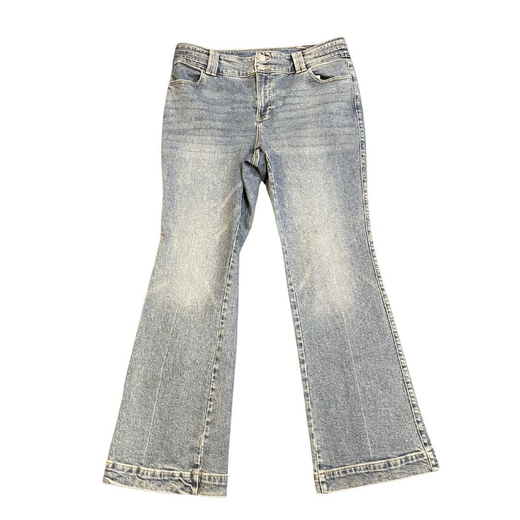 Talbots Flare Leg High Waisted Denim Jeans Size 12 NWT Melody Wash Streetwear