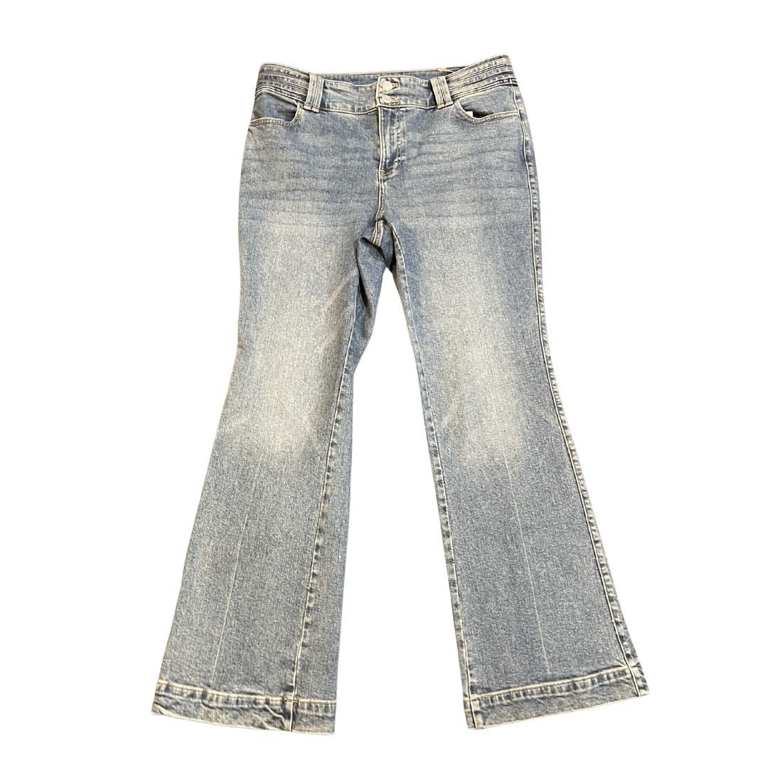 Talbots Flare Leg High Waisted Denim Jeans Size 12 NWT Melody Wash Streetwear