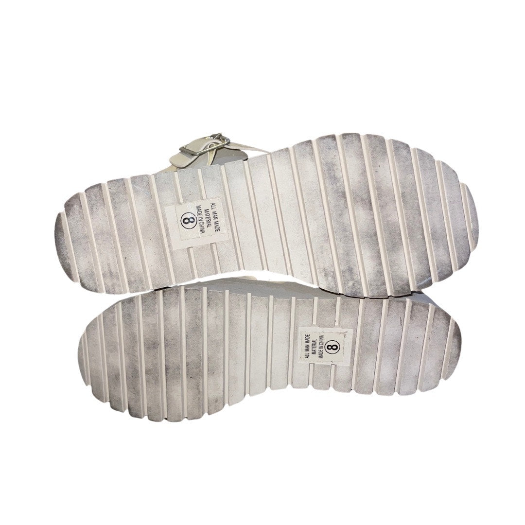 Soda Alyssa Platform Ankle Strap Sandals Lug Sole Size 8 Bone Color Strappy Y2K