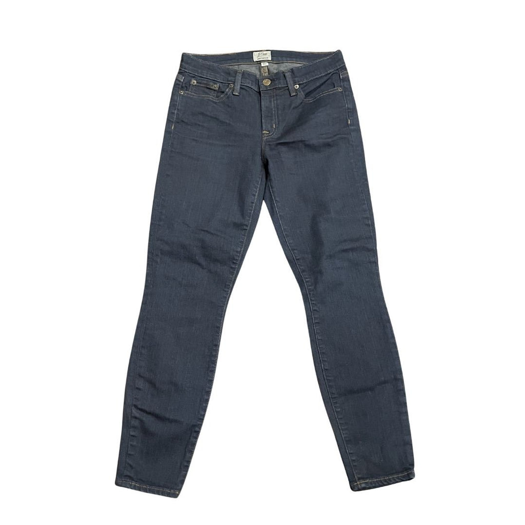 J. Crew Toothpick Skinny Dark Blue Wash Denim Jeans Size 28 Mid rise slim Casual