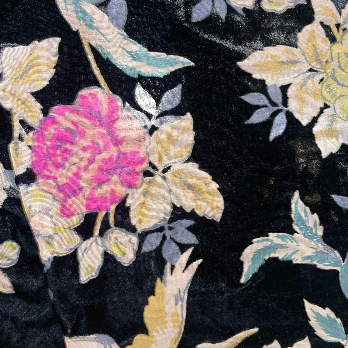 DR2 Daniel Rainn Floral Velvet Kimono Cardigan Size XS/S