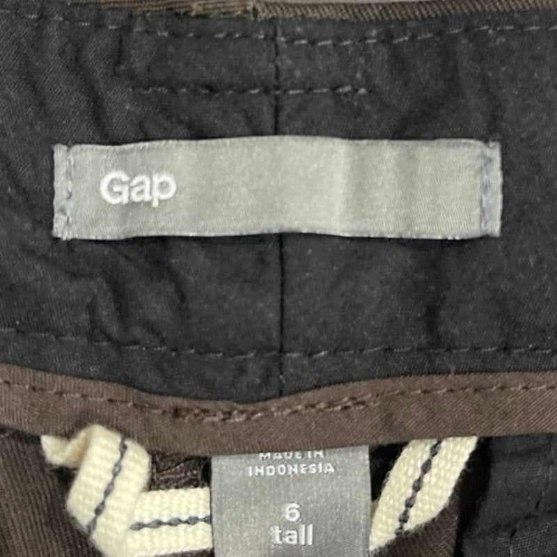 Gap Brown Trouser Pants SZ 6 Tall NWOT Career Business Office Preppy Cotton