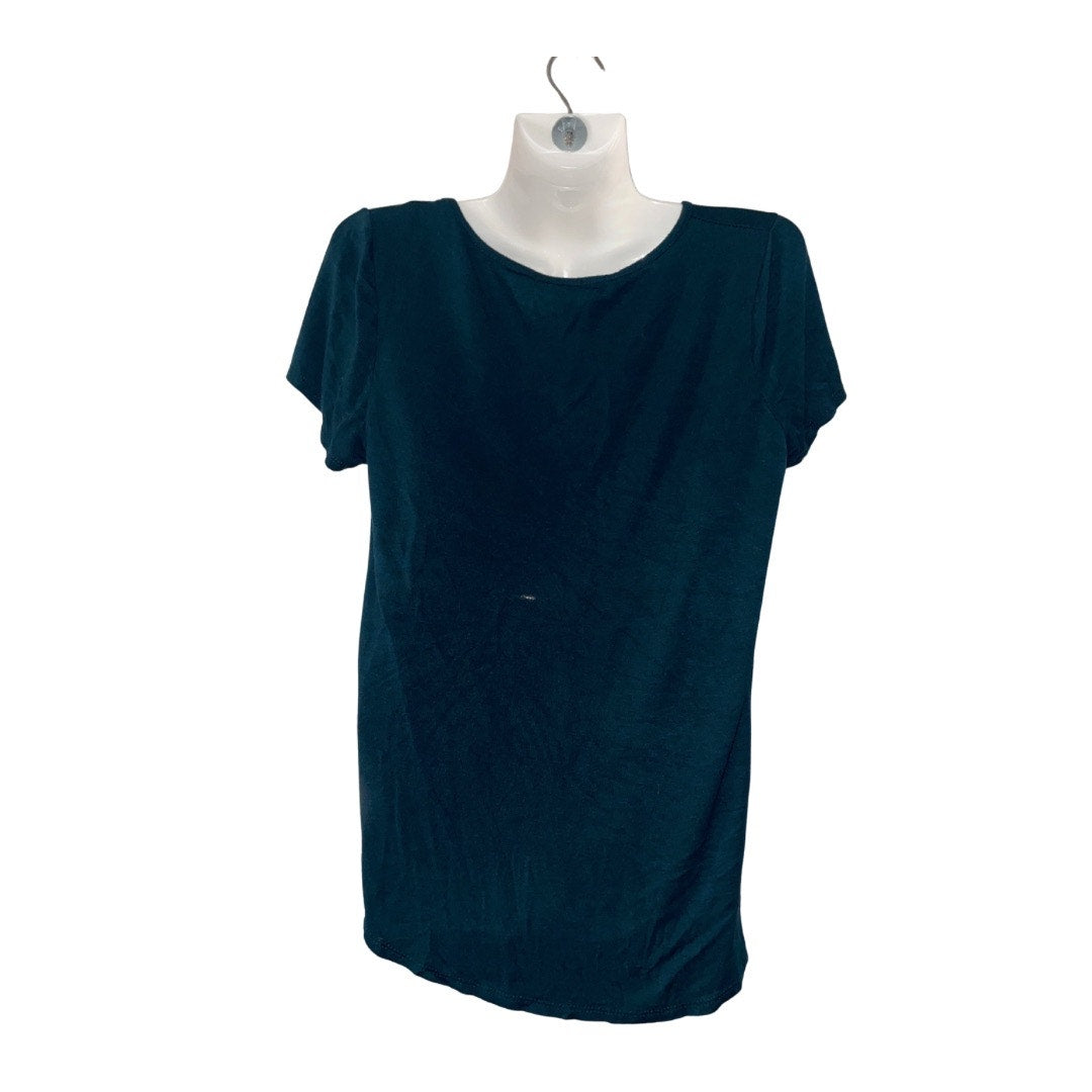 Emory Park Dulce Criss Cross Neck  Short Sleeve Knot Top Size Medium