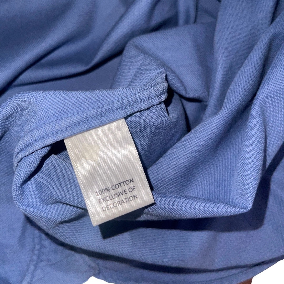 Mens Cremieux Classic Short Sleeve Shirt Blue Button Up 100% Cotton Size XL