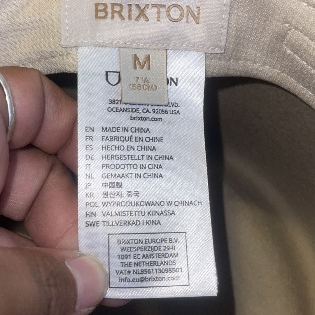 Brixton Marlow Rancher Hat Sand Size Medium NWT 100% Wool Felt Adjustable