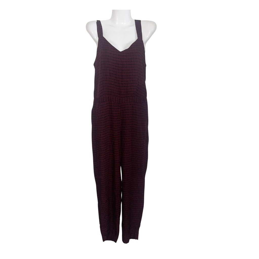 Madewell Burgundy Tank Pockets Relaxed Fit Jumpsuit Size Medium Coveralls Casual