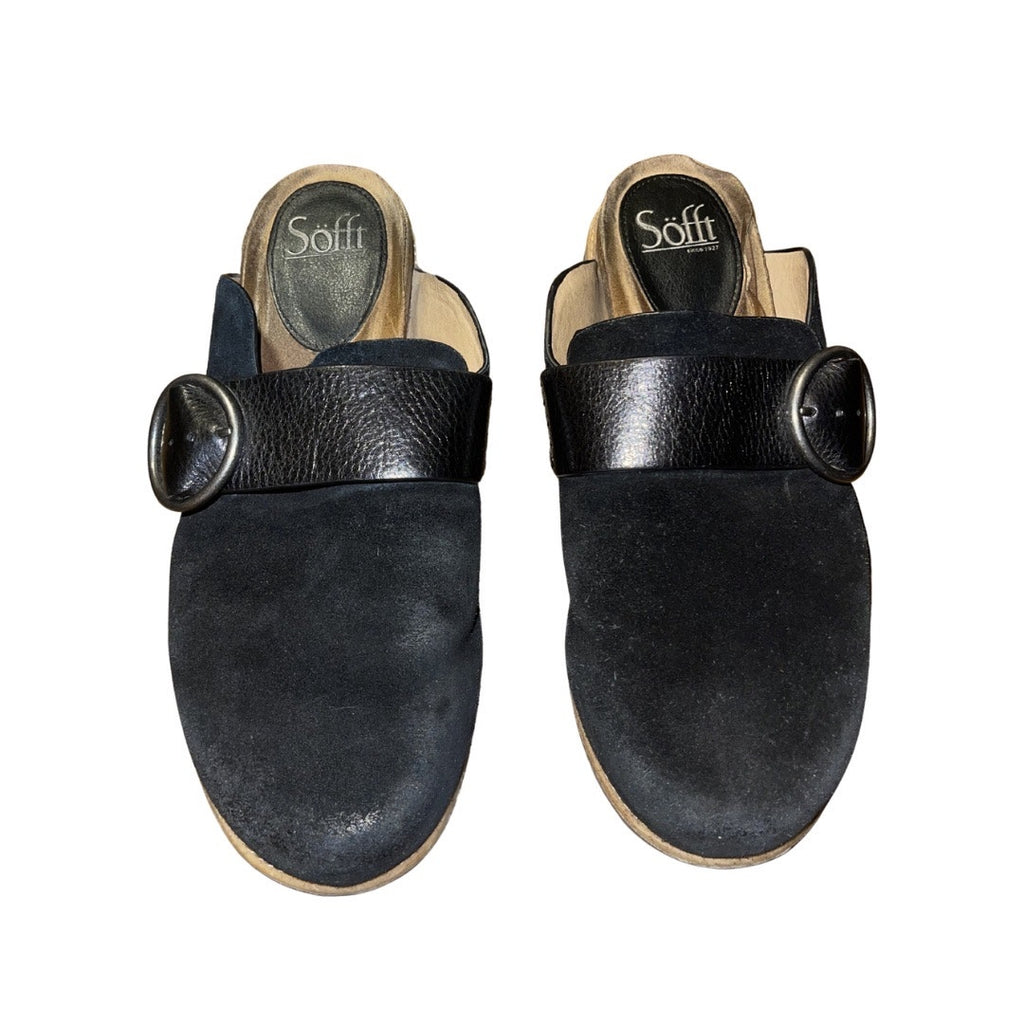 Sofft Bayla Clogs Suede Slides Mules Size 9 Comfort Hobo Boho Casual