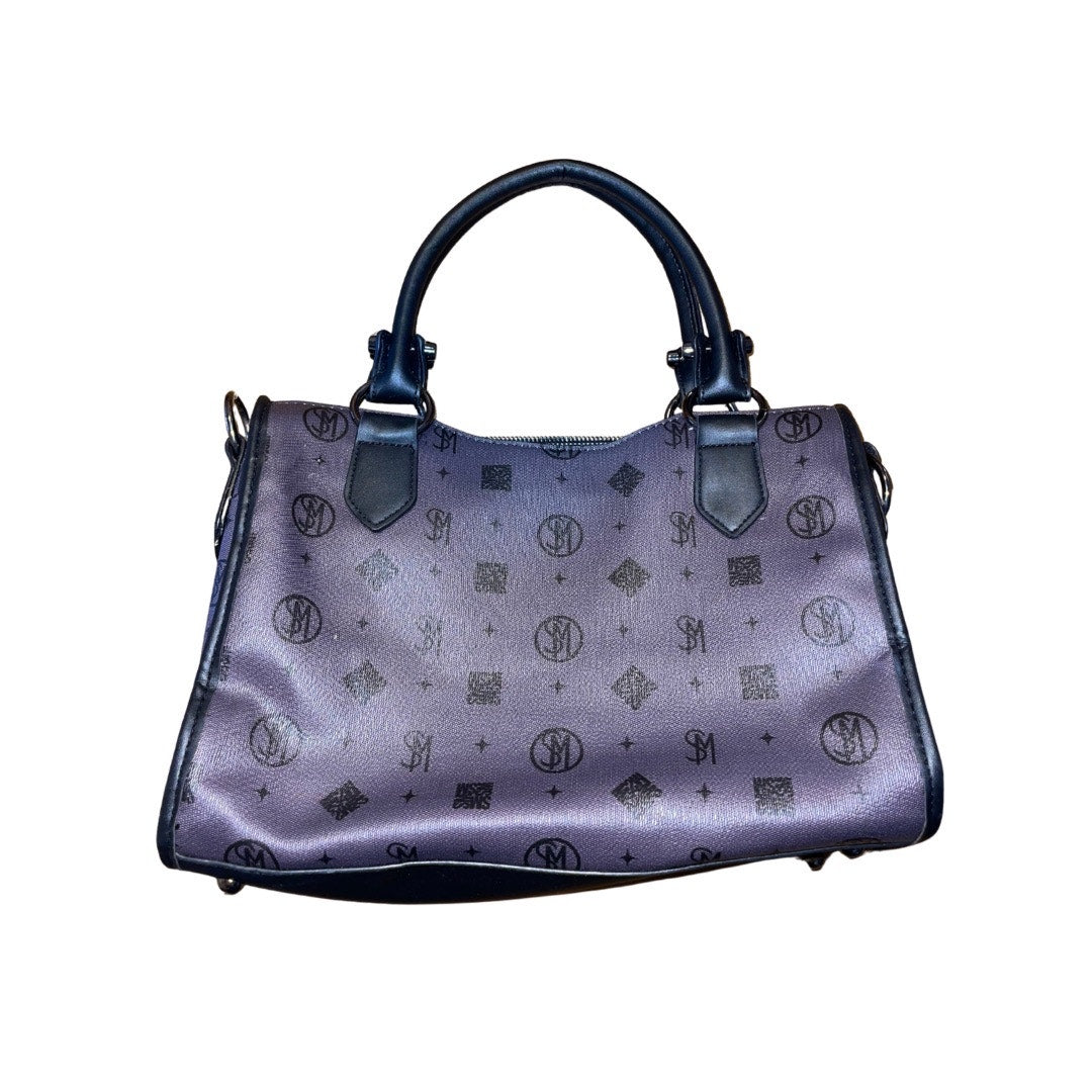 Steve Madden Gilda Satchel Monogram Black Handbag Purse 90s Y2K