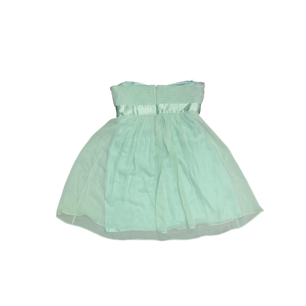 BCBGMAXAZRIA Green Pastel Chiffon Silk Mini Dress Strapless Party wedding prom
