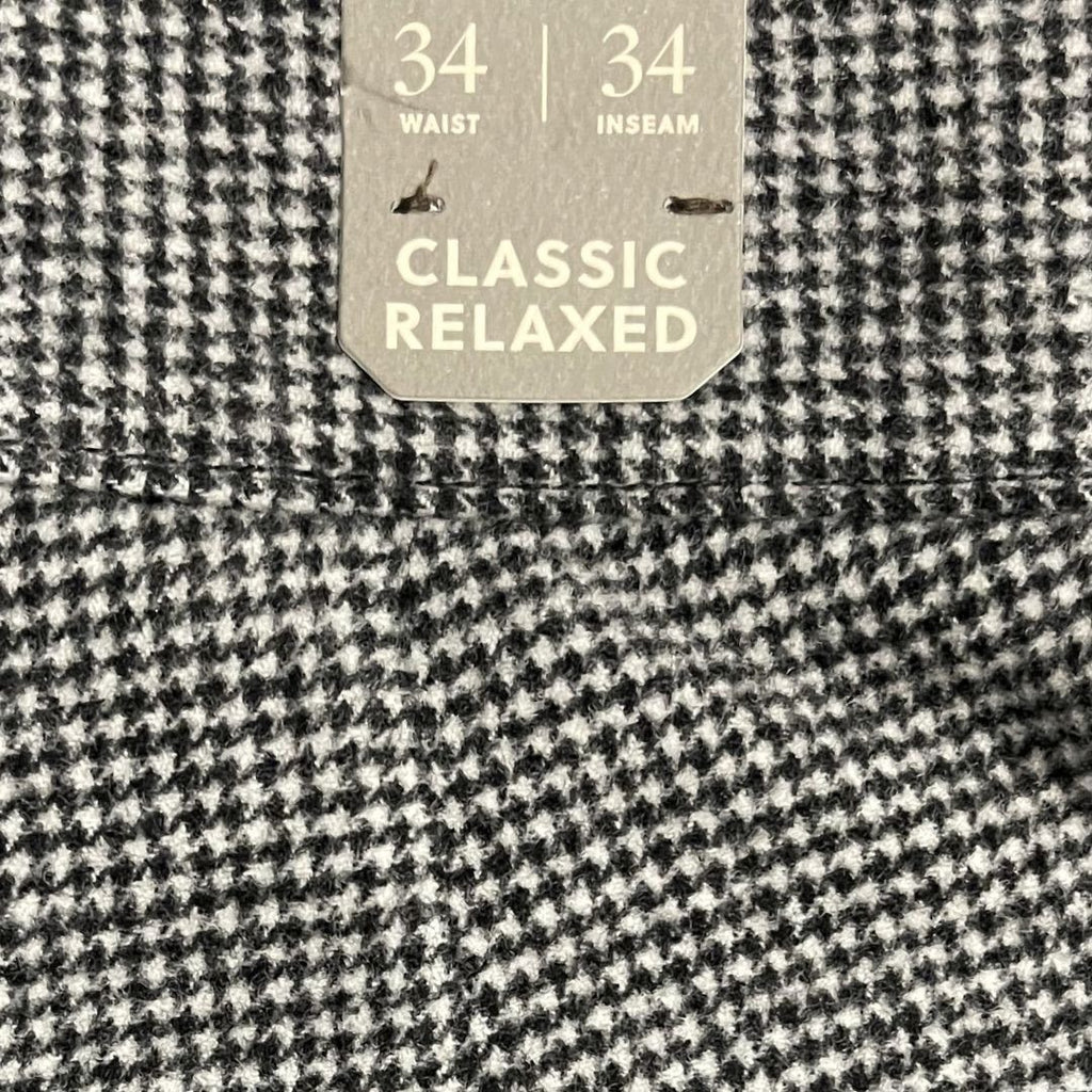 J. Crew Houndstooth Wool Blend Relax Fit Trousers Pants SZ 34X34 Career Office