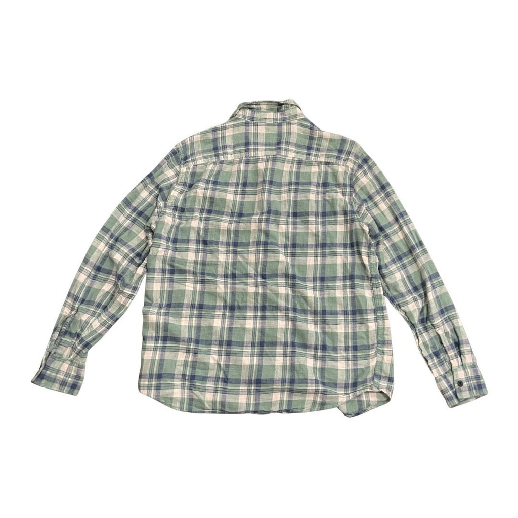 American Eagle Standard Fit Super Soft Green Plaid Flannel Shirt Size Large